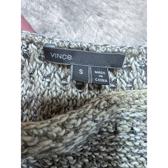 Vince Womens marbled tight knit long sleeve Sweater S Gray & White Striped - Picture 4 of 6